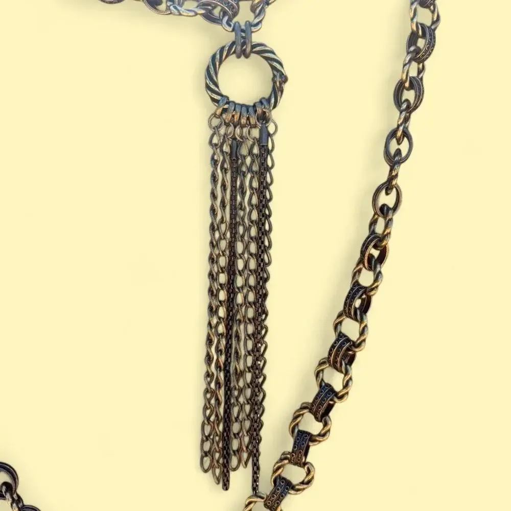Vintage chunky antique bronze tassel